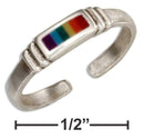 Silver Jewelry Rings Sterling Silver Ring: Adjustable Rainbow Stripe Toe Ring JadeMoghul Inc.