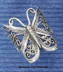 Silver Jewelry Rings Sterling Silver Ring: Antiqued Butterfly Filigree Ring JadeMoghul Inc.