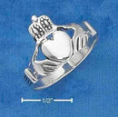 Silver Jewelry Rings Sterling Silver Ring: Large Claddagh Heart In Hands Ring JadeMoghul Inc.