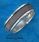 Silver Jewelry Rings Sterling Silver Ring: Mens Antiqued Worry Ring With Beaded Spinning Band JadeMoghul Inc.