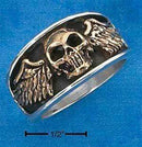 Silver Jewelry Rings Sterling Silver Ring: Mens Bronze Skull With Wings Ring JadeMoghul Inc.