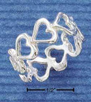 Silver Jewelry Rings Sterling Silver Ring: Open Hearts Band Ring JadeMoghul Inc.