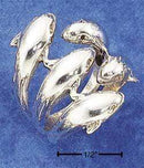 Silver Jewelry Rings Sterling Silver Ring: Pod Of Dolphins Ring JadeMoghul Inc.