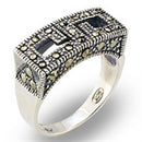 Sterling Silver Ring Set 31002 Antique Tone 925 Sterling Silver Ring