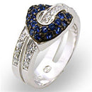 Sterling Silver Ring Set 31708 Rhodium + Ruthenium 925 Sterling Silver Ring