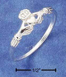 Silver Jewelry Rings Sterling Silver Ring: Small Claddagh Heart In Hands Ring JadeMoghul Inc.