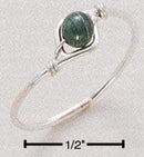 Silver Jewelry Rings Sterling Silver Ring: Wire Ring With Malachite Bead JadeMoghul Inc.