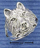 Silver Jewelry Rings Sterling Silver Ring: Wolf Head Ring With Split Shank JadeMoghul Inc.