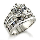 Sterling Silver Rings 03625 - 925 Sterling Silver Ring with AAA Grade CZ