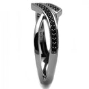Sterling Silver Rings TS599 Ruthenium 925 Sterling Silver Ring with Synthetic
