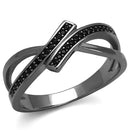 Sterling Silver Rings TS599 Ruthenium 925 Sterling Silver Ring with Synthetic