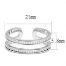 Sterling Silver Rings TS605 Rhodium 925 Sterling Silver Ring with CZ