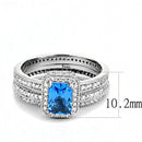 Sterling Silver Rings TS615 Rhodium 925 Sterling Silver Ring with Synthetic