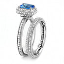 Sterling Silver Rings TS615 Rhodium 925 Sterling Silver Ring with Synthetic