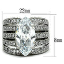 Silver Jewelry Rings Unique Engagement Rings TK1752 Stainless Steel Ring with AAA Grade CZ Alamode Fashion Jewelry Outlet