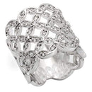 Unique Mens Rings 0W267 Rhodium Brass Ring with AAA Grade CZ