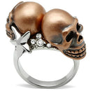 Unique Mens Rings 3W001 Special Color White Metal Ring with Crystal