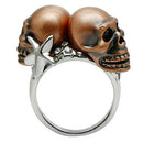 Unique Mens Rings 3W001 Special Color White Metal Ring with Crystal