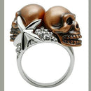 Unique Mens Rings 3W001 Special Color White Metal Ring with Crystal