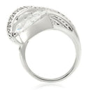 Unique Rings 0W253 Rhodium Brass Ring with AAA Grade CZ