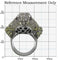 Unique Rings 0W284 Ruthenium Brass Ring with AAA Grade CZ