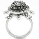 Unique Rings 0W285 Rhodium Brass Ring with Top Grade Crystal