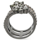 Unique Rings 0W293 Ruthenium Brass Ring with AAA Grade CZ