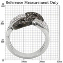 Unique Rings 0W295 Rhodium + Ruthenium Brass Ring with AAA Grade CZ