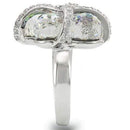 Unique Rings 0W299 Rhodium Brass Ring with Top Grade Crystal