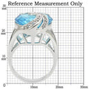 Unique Rings 0W343 Rhodium Brass Ring with Synthetic in Sea Blue