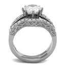 Vintage Engagement Rings TK1W007 Stainless Steel Ring with AAA Grade CZ