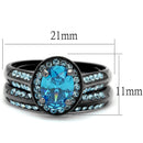 Vintage Engagement Rings TK1W163LJ Light Black Stainless Steel Ring with CZ