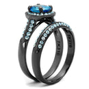 Vintage Engagement Rings TK1W163LJ Light Black Stainless Steel Ring with CZ