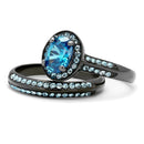 Vintage Engagement Rings TK1W163LJ Light Black Stainless Steel Ring with CZ