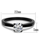 Vintage Engagement Rings TK2013 Black - Stainless Steel Ring with CZ