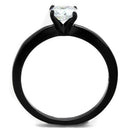 Vintage Engagement Rings TK2013 Black - Stainless Steel Ring with CZ