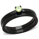 Silver Jewelry Rings Vintage Engagement Rings TK2015 Black - Stainless Steel Ring with CZ Alamode Fashion Jewelry Outlet
