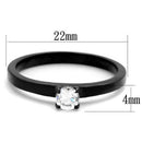 Vintage Engagement Rings TK2016 Black - Stainless Steel Ring with CZ