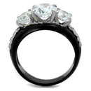 Vintage Engagement Rings TK2021 Two-Tone Black Stainless Steel Ring