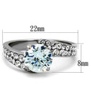Vintage Engagement Rings TK2040 Stainless Steel Ring with AAA Grade CZ