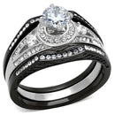 Vintage Engagement Rings TK2044 Two-Tone Black Stainless Steel Ring