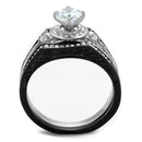 Vintage Engagement Rings TK2044 Two-Tone Black Stainless Steel Ring