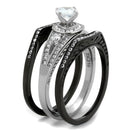 Vintage Engagement Rings TK2044 Two-Tone Black Stainless Steel Ring