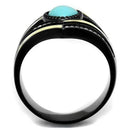 Silver Jewelry Rings Vintage Engagement Rings TK2099 Black - Stainless Steel Ring with Synthetic Alamode Fashion Jewelry Outlet