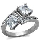 Silver Jewelry Rings Vintage Engagement Rings TK2113 Stainless Steel Ring with AAA Grade CZ Alamode Fashion Jewelry Outlet