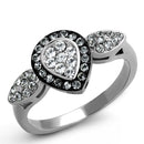 Vintage Engagement Rings TK2136 Two-Tone Stainless Steel Ring with Crystal