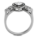 Vintage Engagement Rings TK2136 Two-Tone Stainless Steel Ring with Crystal