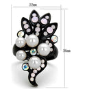 Vintage Engagement Rings TK2138 Black - Stainless Steel Ring with Synthetic