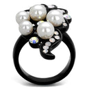 Vintage Engagement Rings TK2138 Black - Stainless Steel Ring with Synthetic