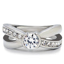 Silver Jewelry Rings Vintage Engagement Rings TK214 Stainless Steel Ring with AAA Grade CZ Alamode Fashion Jewelry Outlet